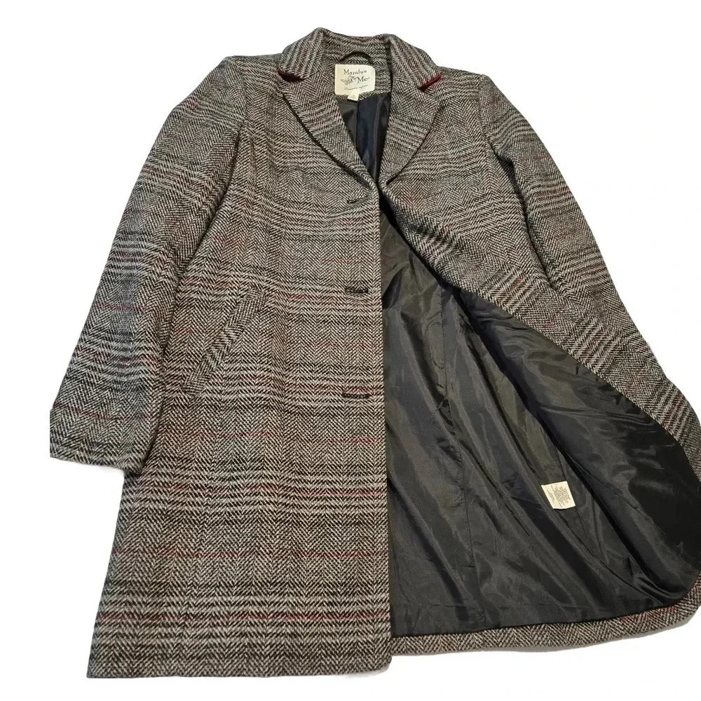 Maralyn & Me Women's Herringbone Long Coat - Picture 12 of 15